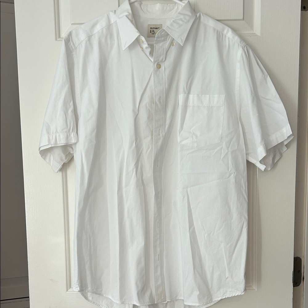 Old Navy Men's White Casual Button Down Shirt